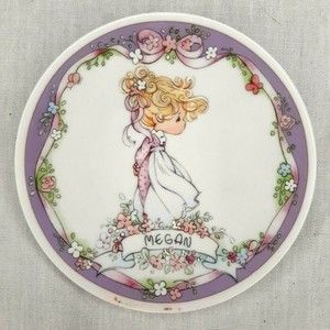 Rare Vintage Precious Moments Megan Personalized Plate Wall Plaque 1991 Enesco